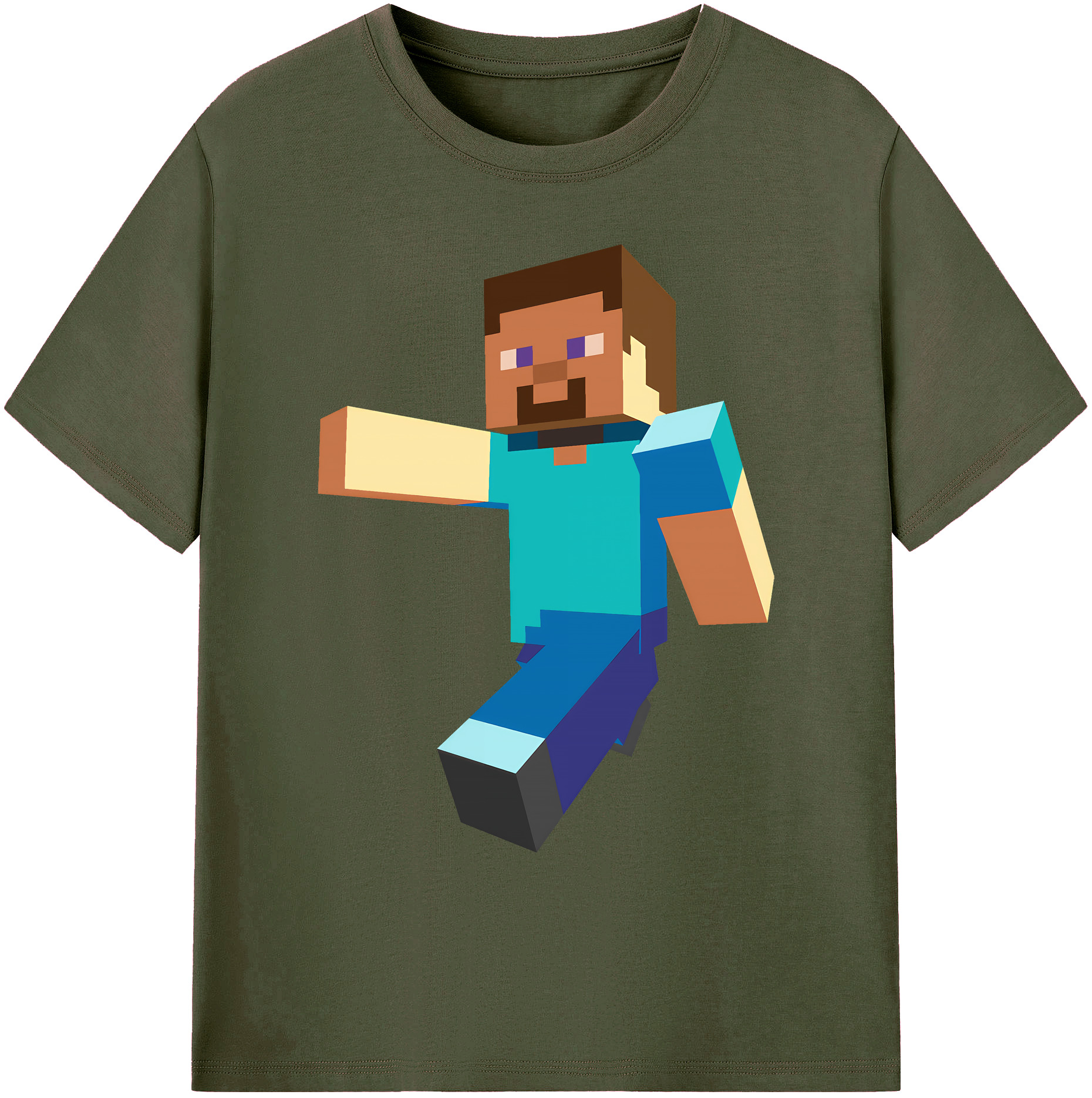 （画像用） マインクラフト ブロックの世界 Minecraft MC Block world 綿100％ メンズ半袖Tシャツ｜肌触りやわらか＆通気性